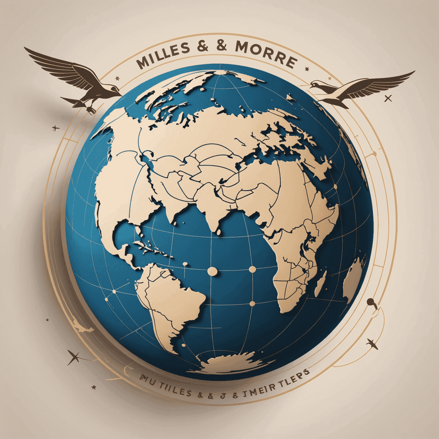 Miles & More logo featuring a stylized globe with flight paths