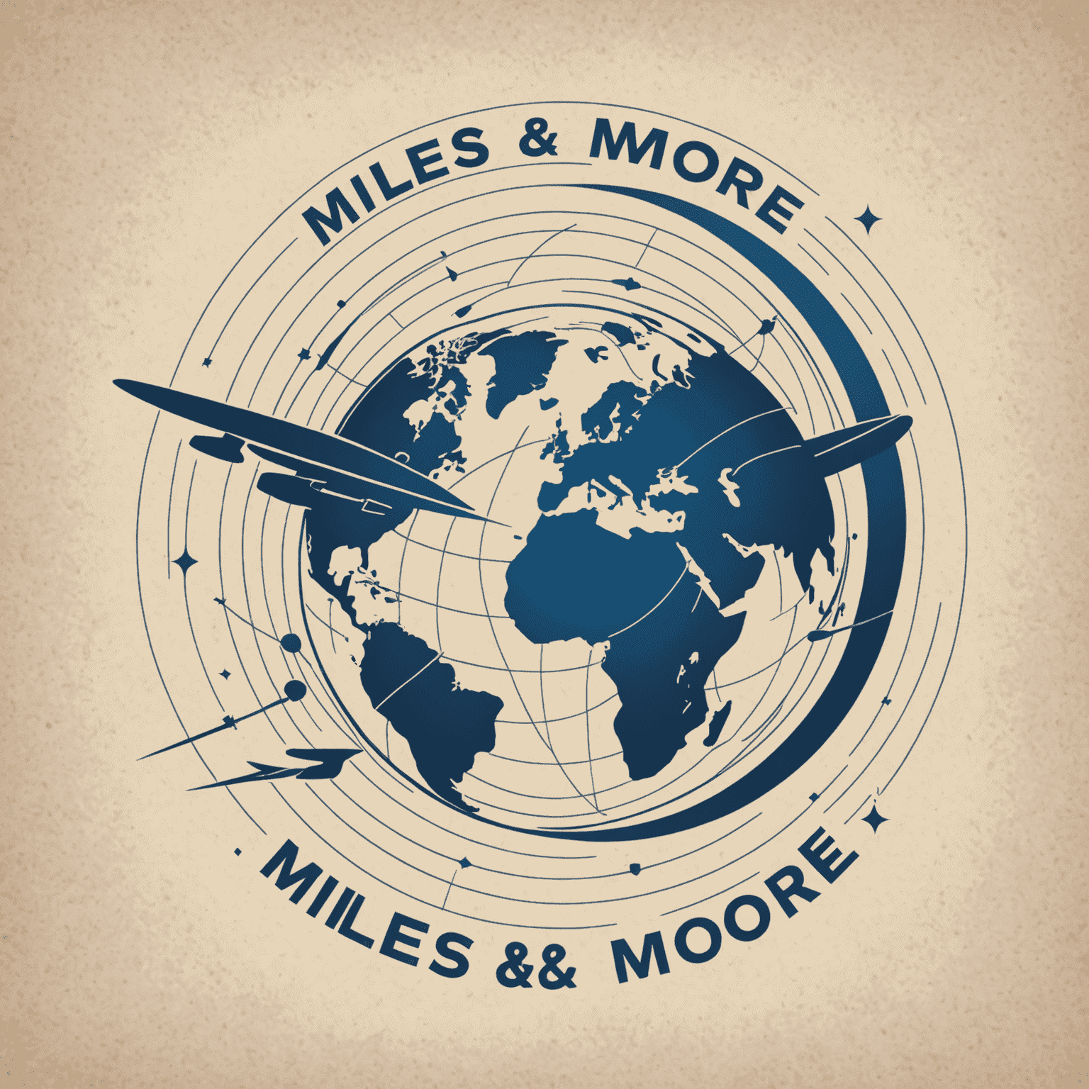 Miles & More logo featuring a stylized globe with flight paths