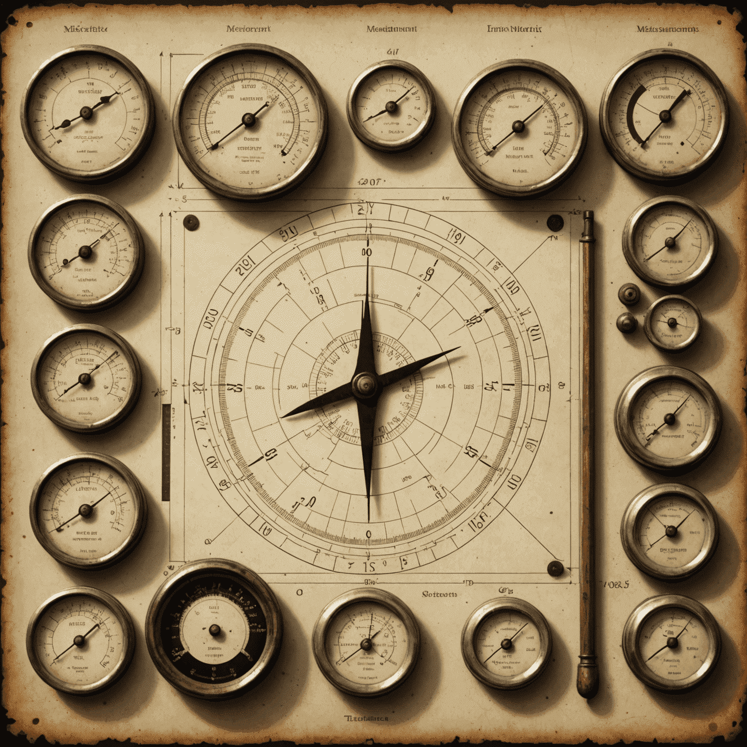 An illustration showing the evolution of measurement systems, from ancient rulers to modern metric units. The image transitions from old measuring tools to sleek, modern representations of meters and kilometers.